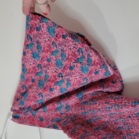 Simply Southern Pink Sea Creatures Square Neck Off Shoulder Top Size Medium - Picture 3 of 10